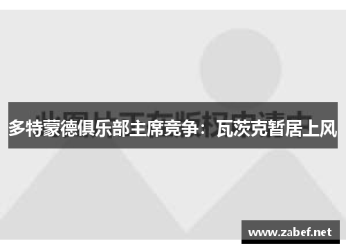 多特蒙德俱乐部主席竞争：瓦茨克暂居上风